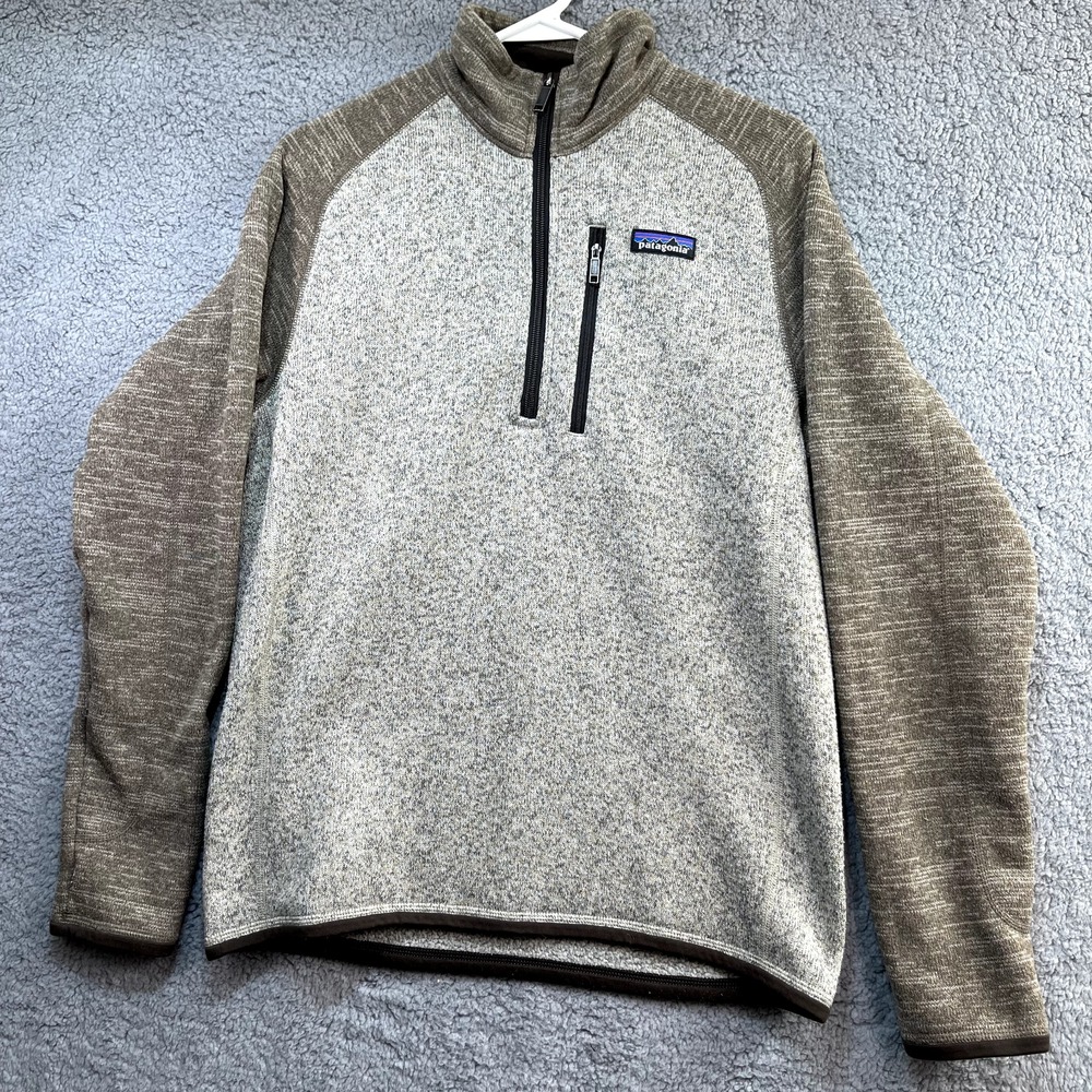 Patagonia 1/4 Zip Jacket Sweater Small Womens‎ Pullover Top Tan Brown